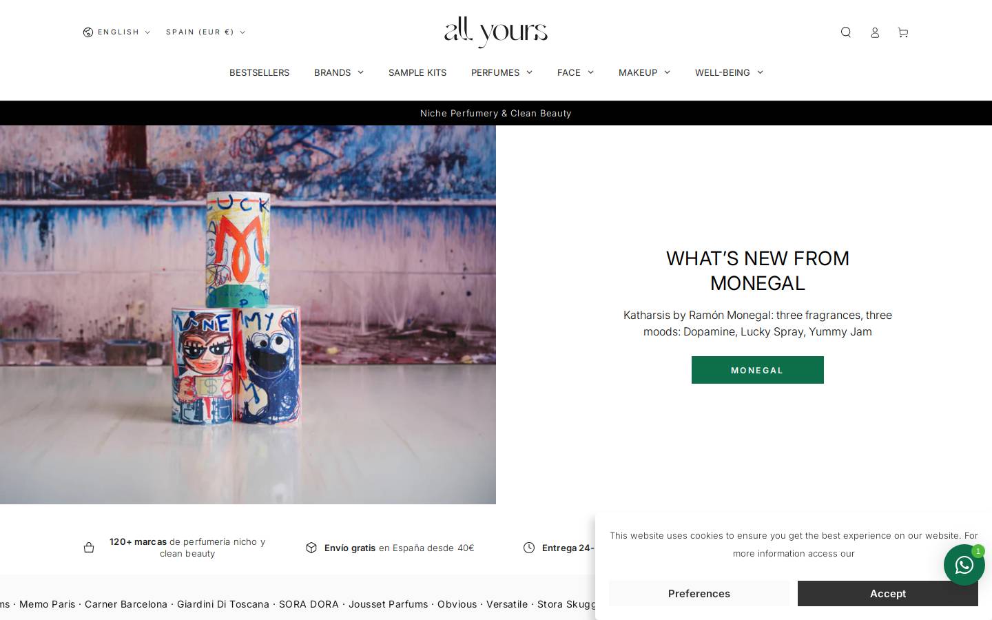 All Yours - Tienda de cosmética natural y honesta homepage screenshot