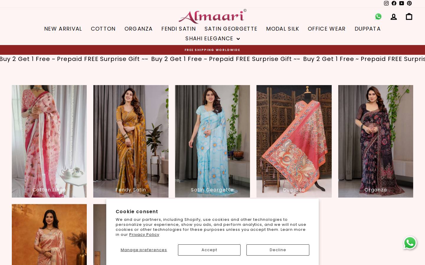 almaarifashion.com homepage screenshot