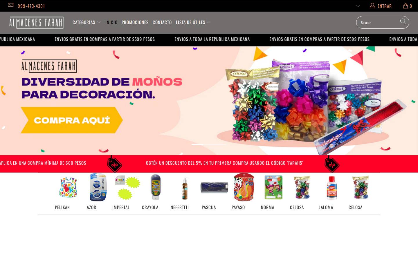 almacenesfarah.com homepage screenshot