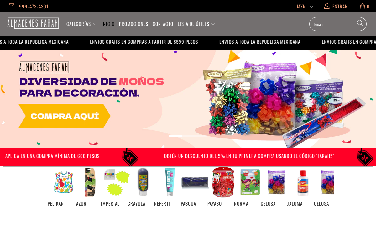 Almacenes farah homepage screenshot