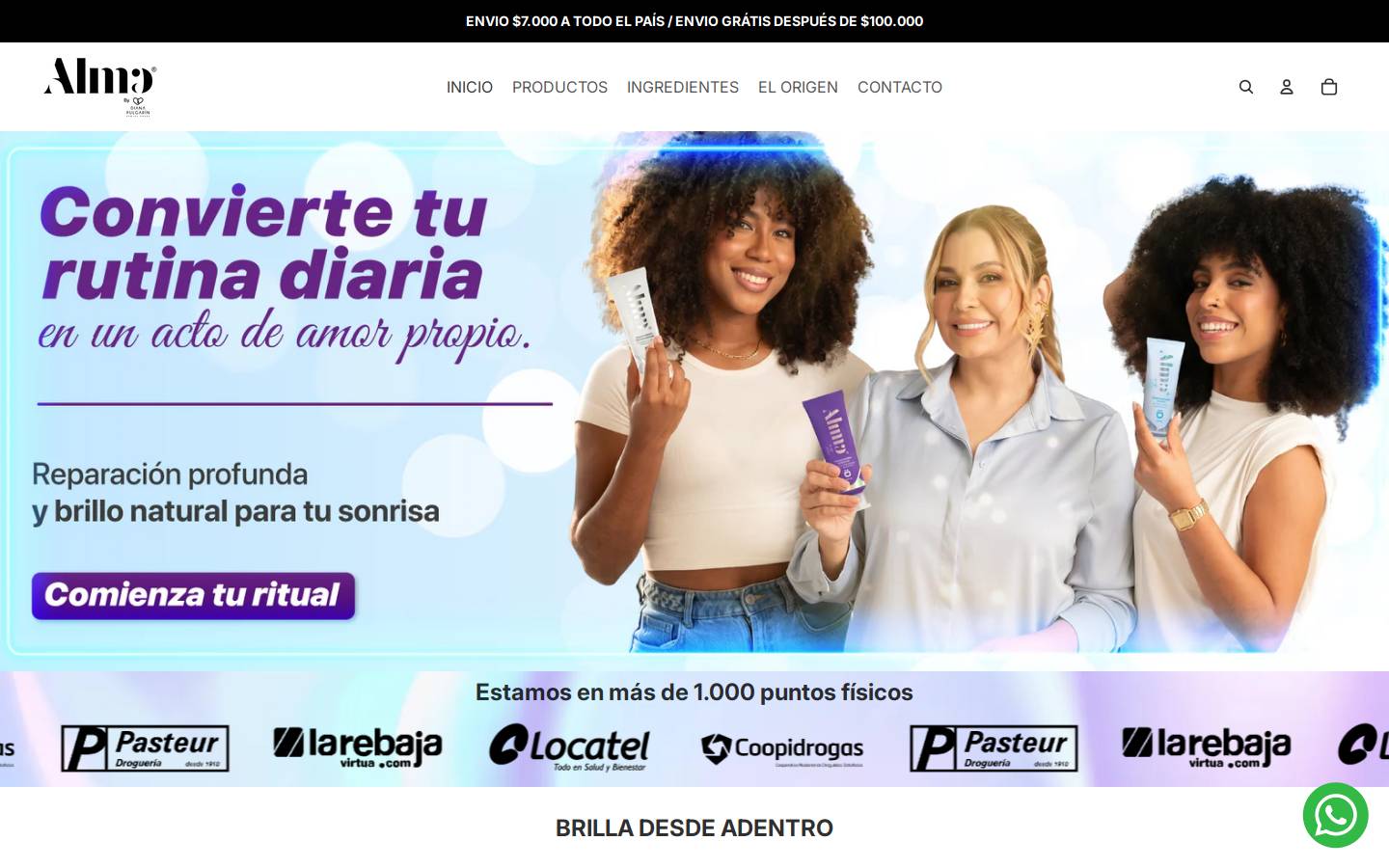 almaoficial.com homepage screenshot