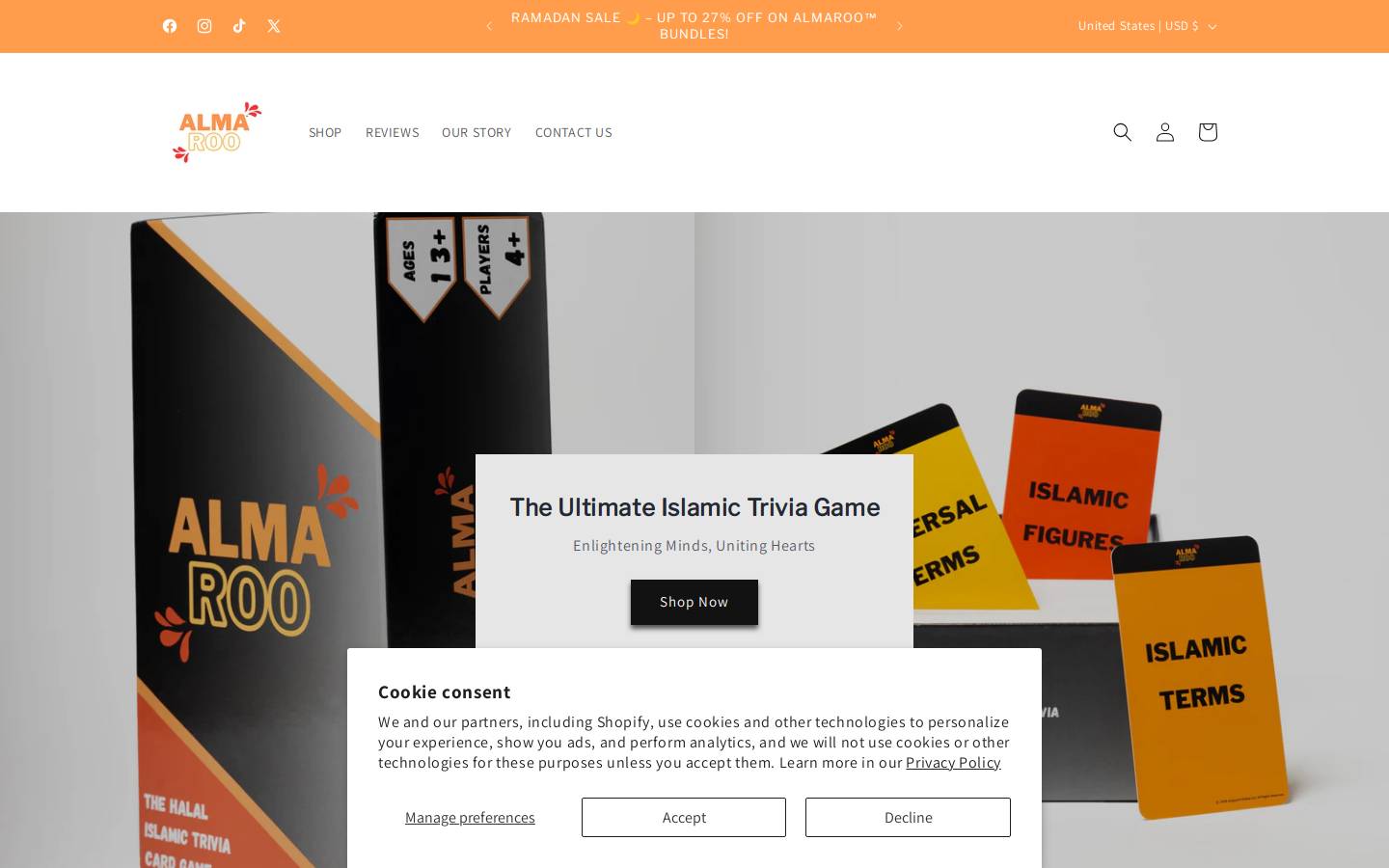 almaroo.com homepage screenshot