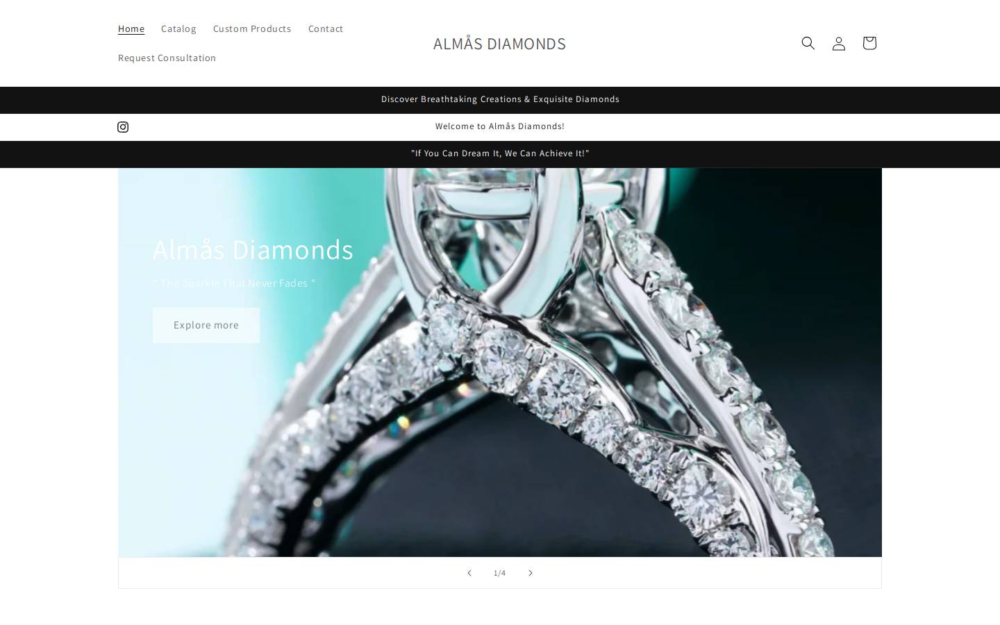 almasdiamonds.com homepage screenshot