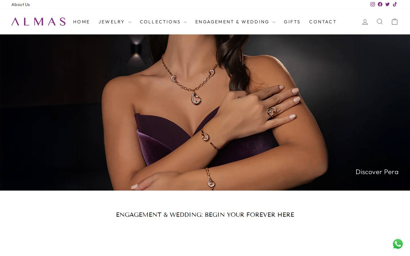 almasjewelry.com homepage screenshot