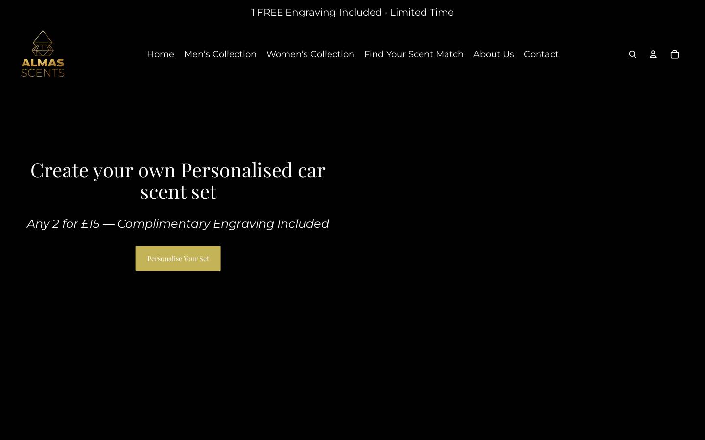 almasscents.com homepage screenshot