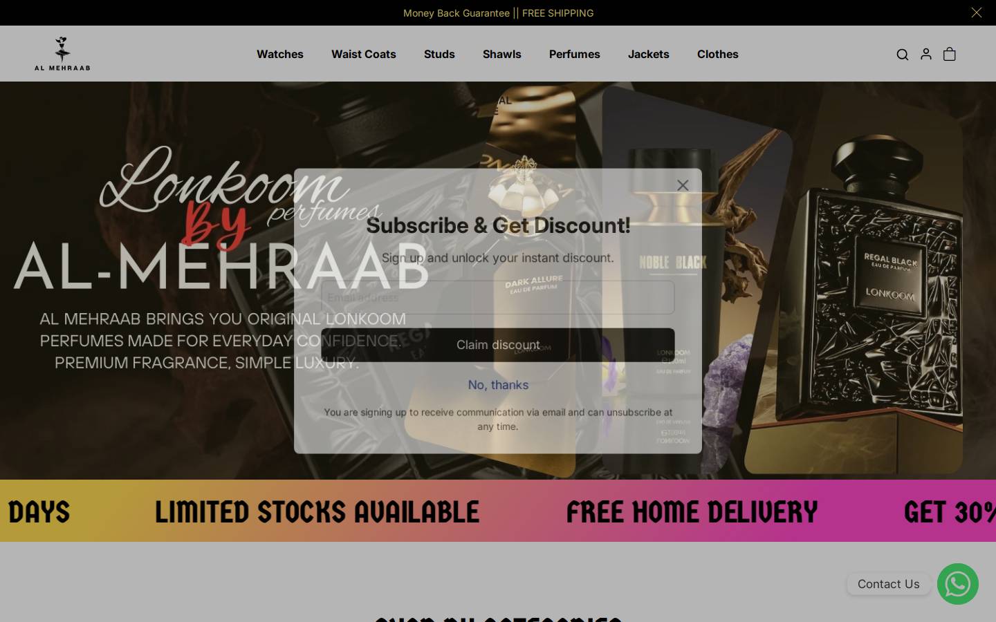 almehraab.store homepage screenshot