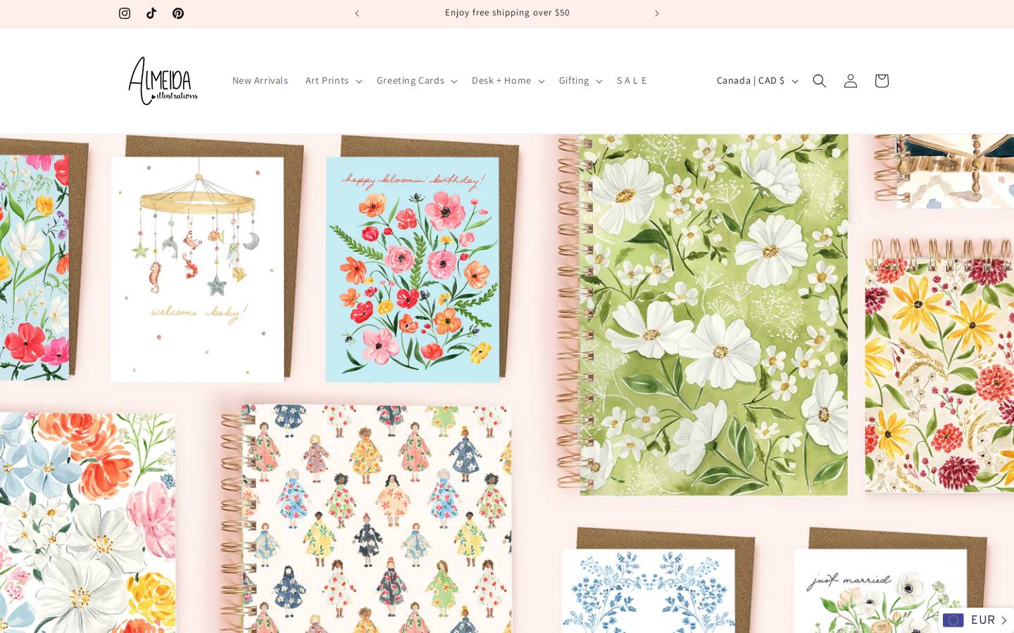 almeidaillustrations.com homepage screenshot