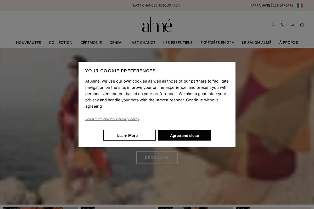 almeparis.com homepage screenshot