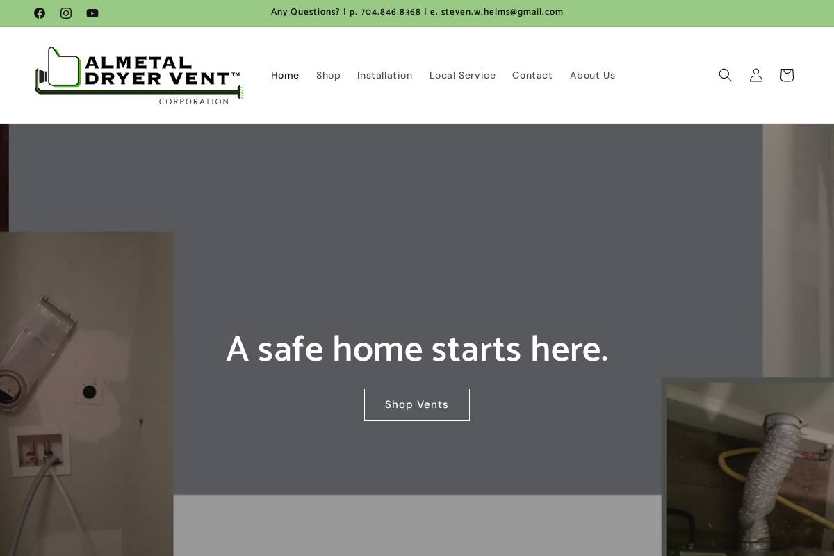 almetaldryervent.com homepage screenshot