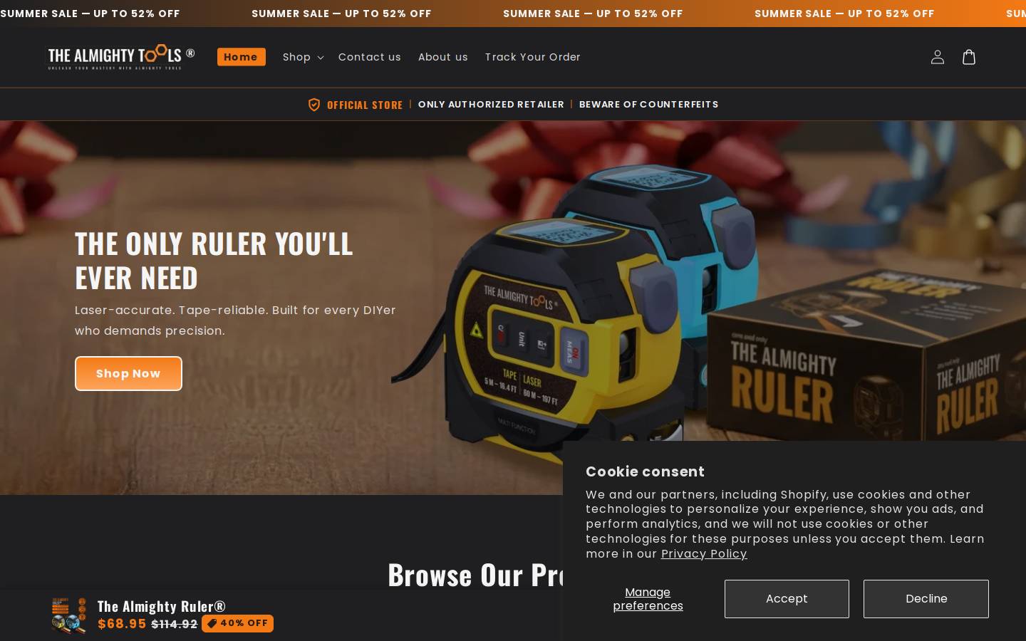 The Almighty Tools® homepage screenshot