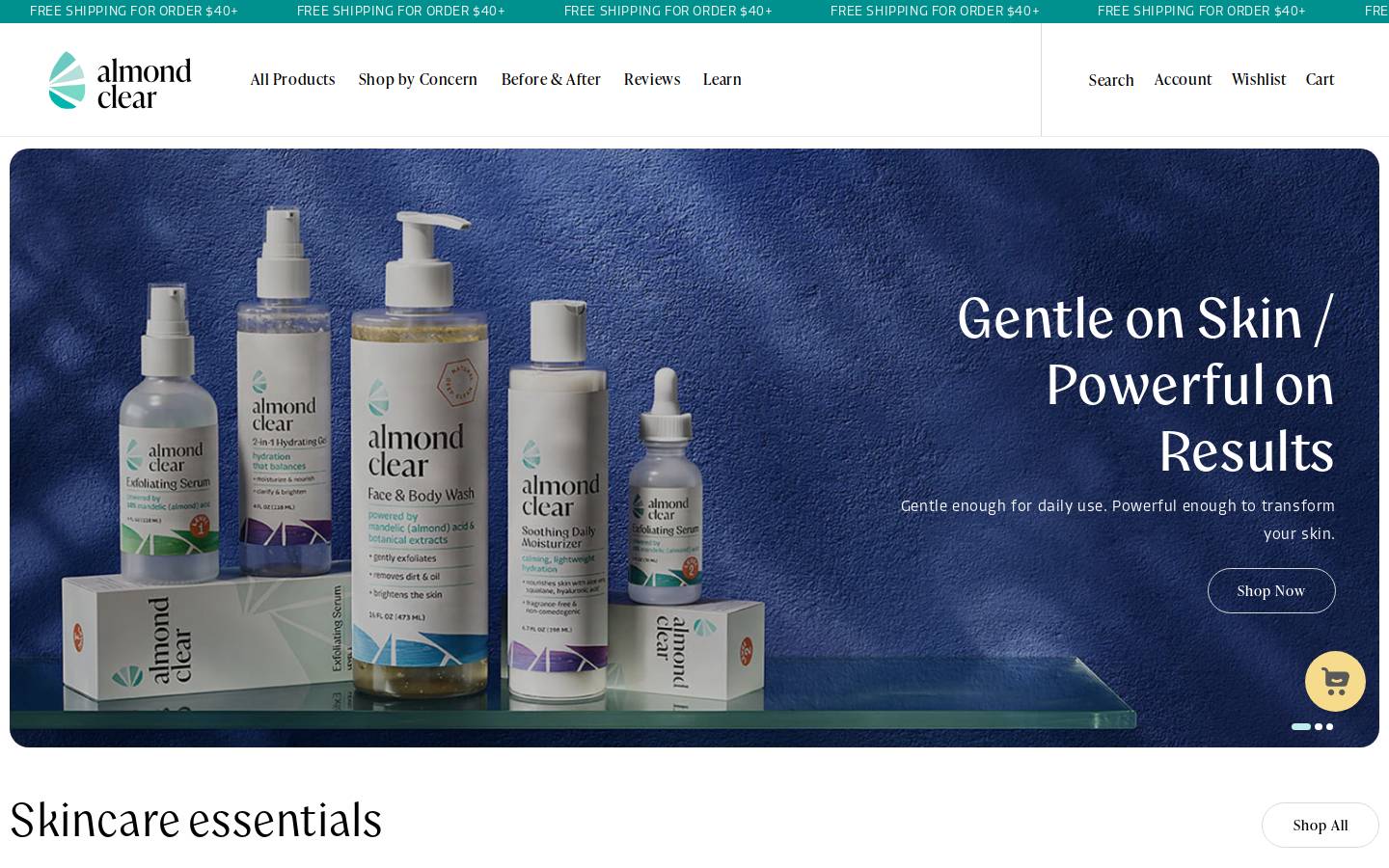 almondclear.com homepage screenshot