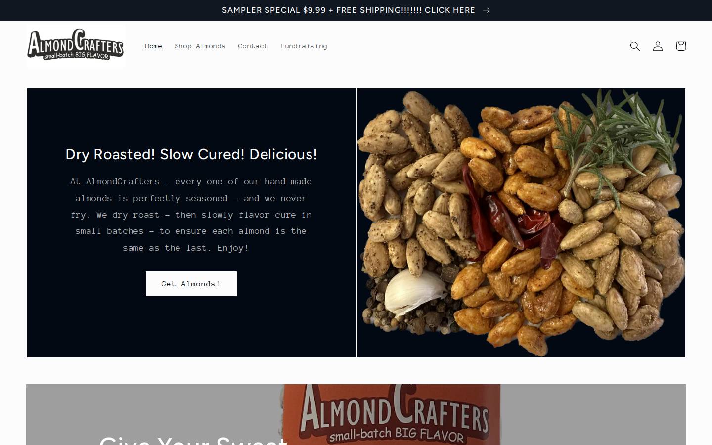 almondcrafters.com homepage screenshot