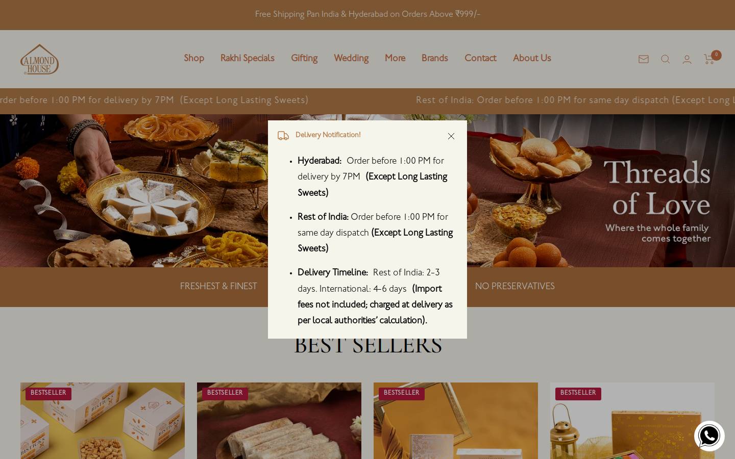 almondhouse.com homepage screenshot