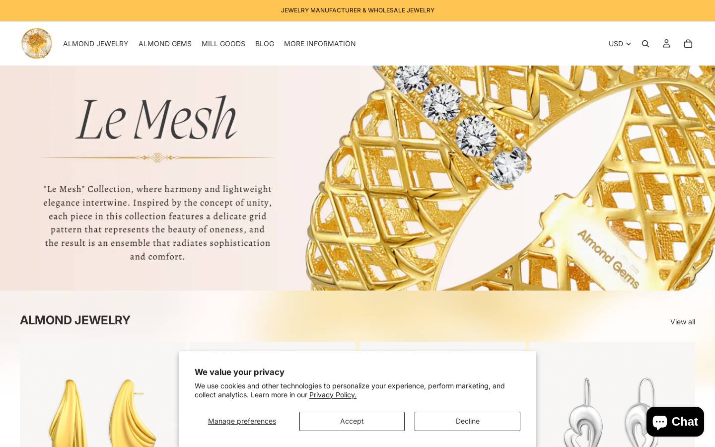 almondjewelers.com homepage screenshot