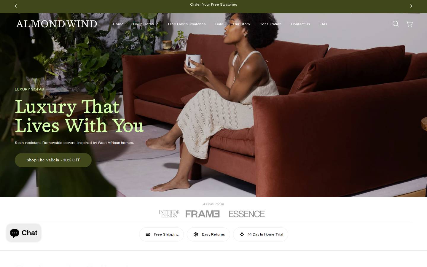 almondwind.com homepage screenshot
