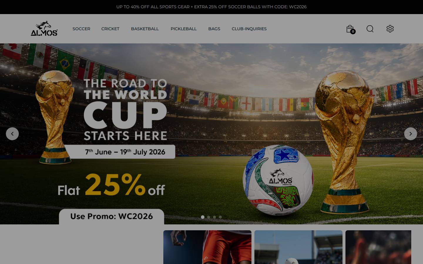 almossports.com homepage screenshot
