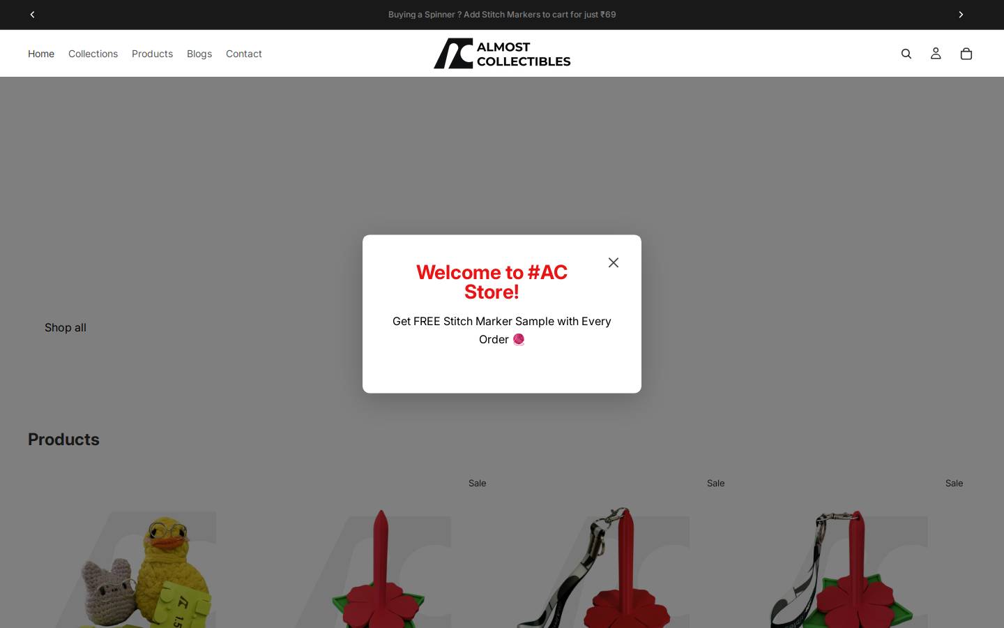 almostcollectibles.com homepage screenshot