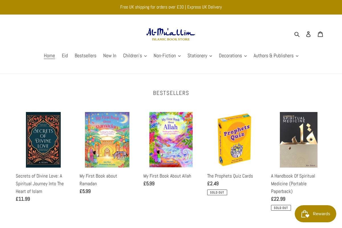 almuallimbooks.co.uk homepage screenshot