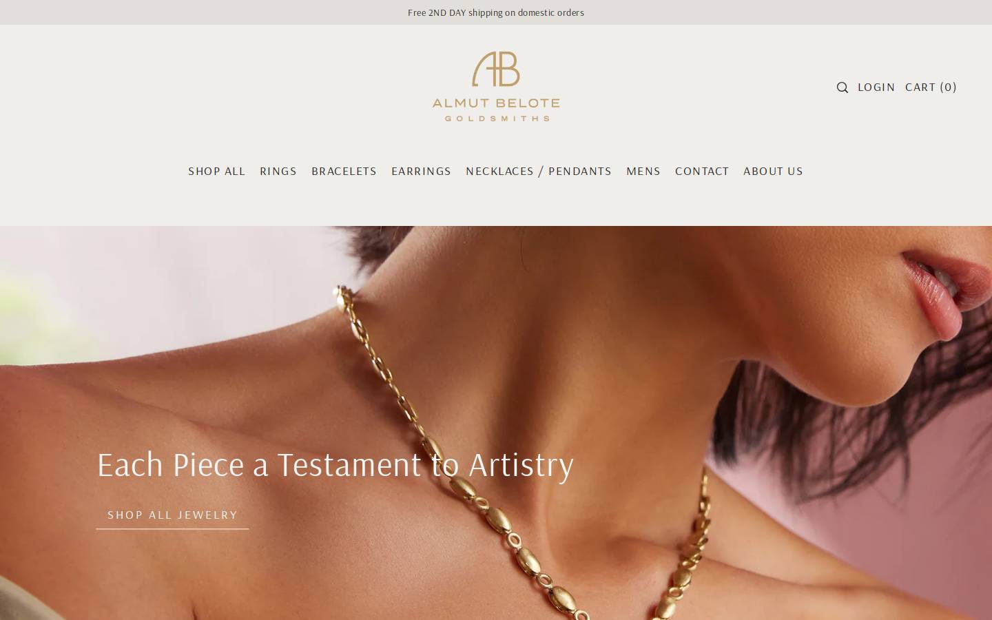 almutbelotejewelry.com homepage screenshot