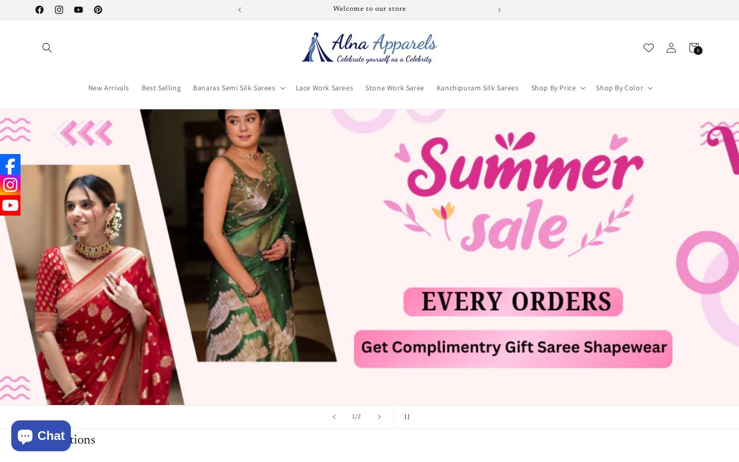 alnaapparels.com homepage screenshot