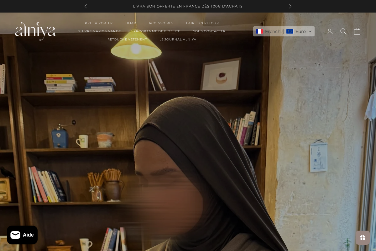 Alniya Paris homepage screenshot