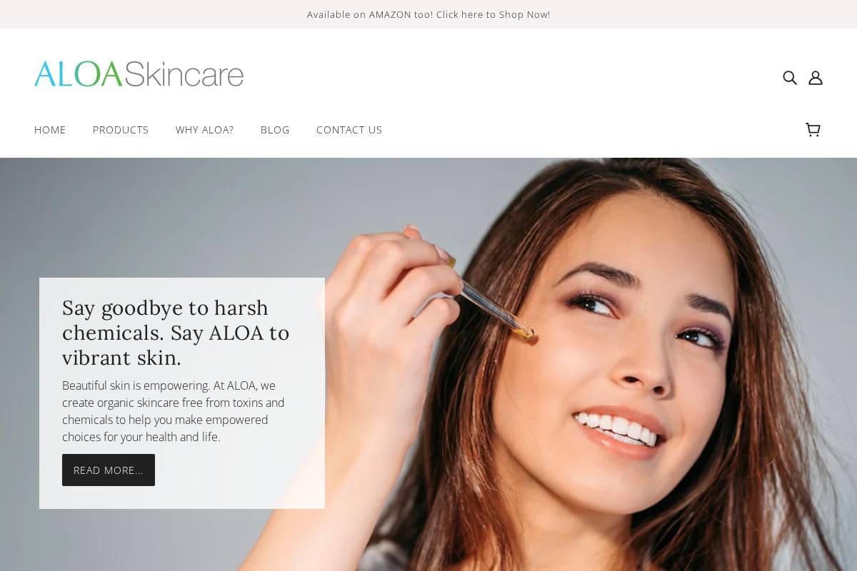 aloaskincare.com homepage screenshot