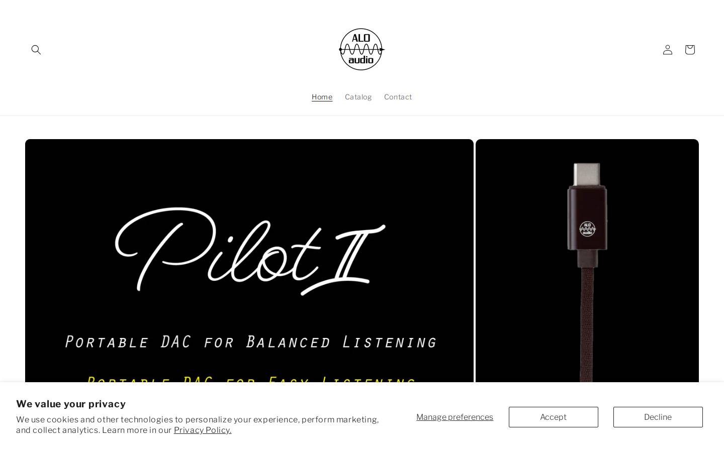 ALO Audio homepage screenshot