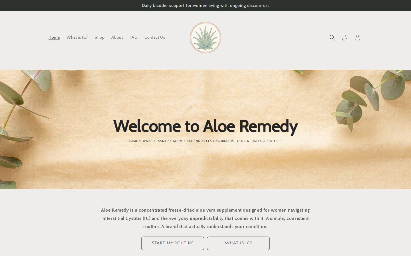 aloe-remedy.com homepage screenshot