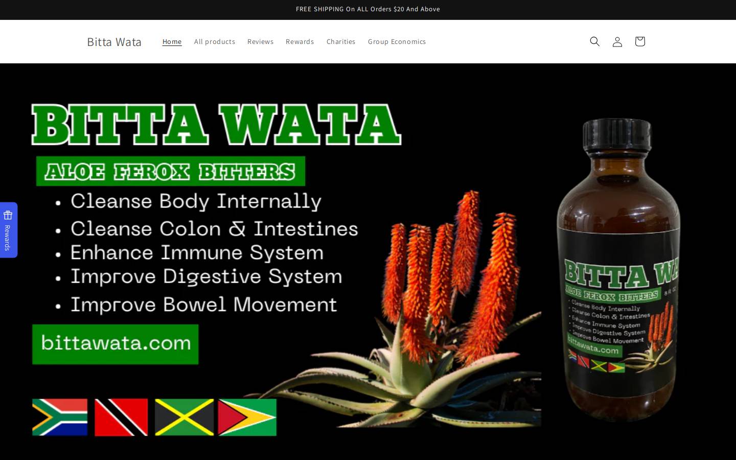aloeferoxbitters.com homepage screenshot