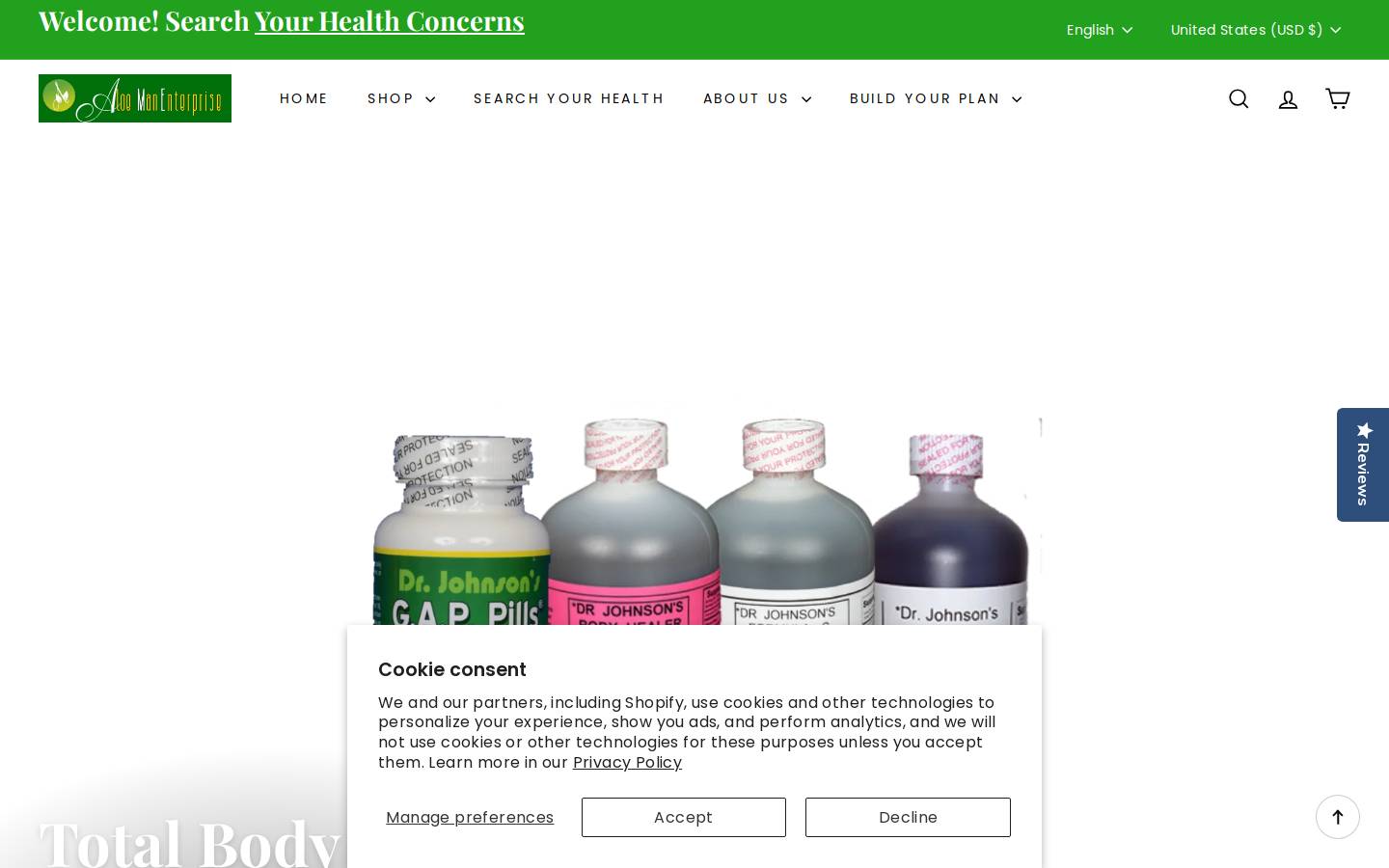aloeheals.com homepage screenshot