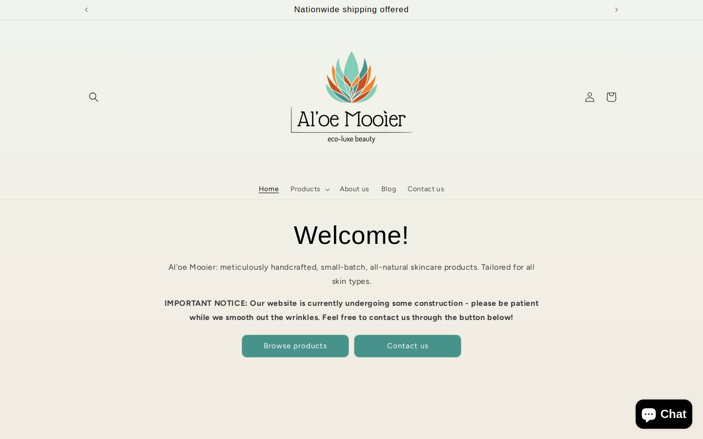 aloemooier.co.za homepage screenshot