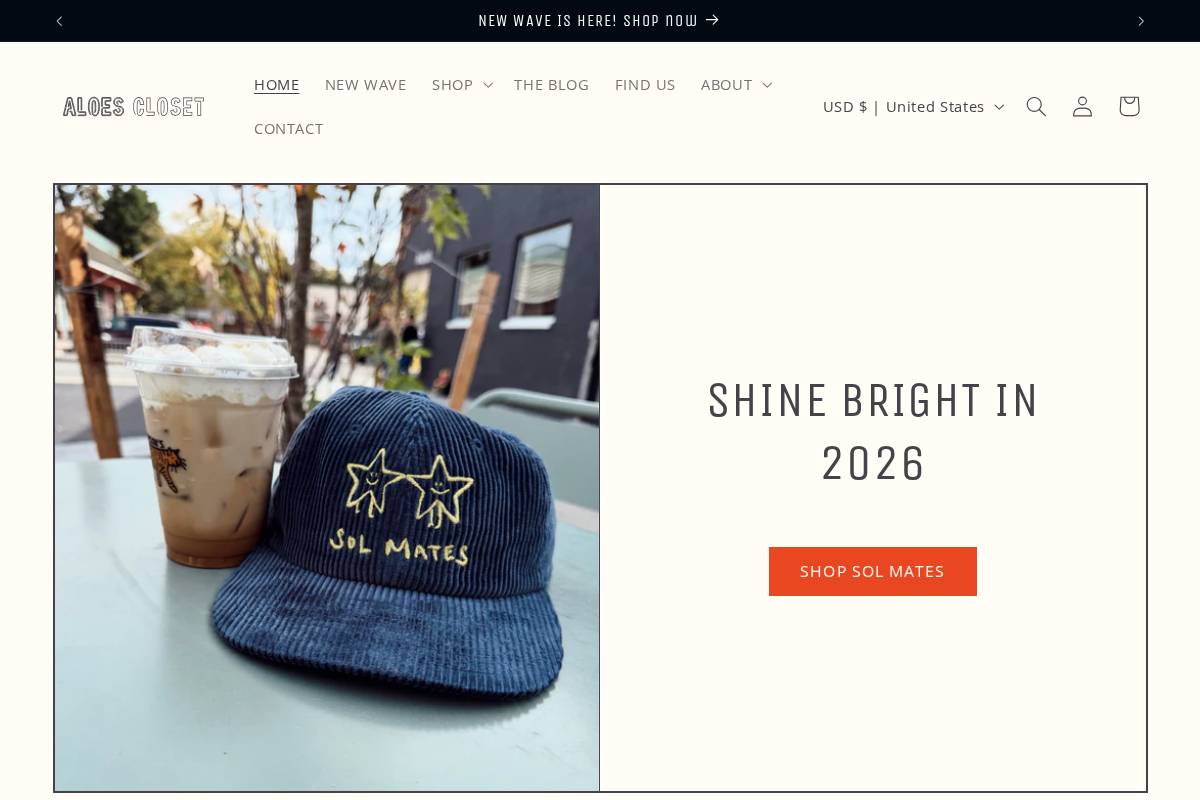 aloescloset.com homepage screenshot