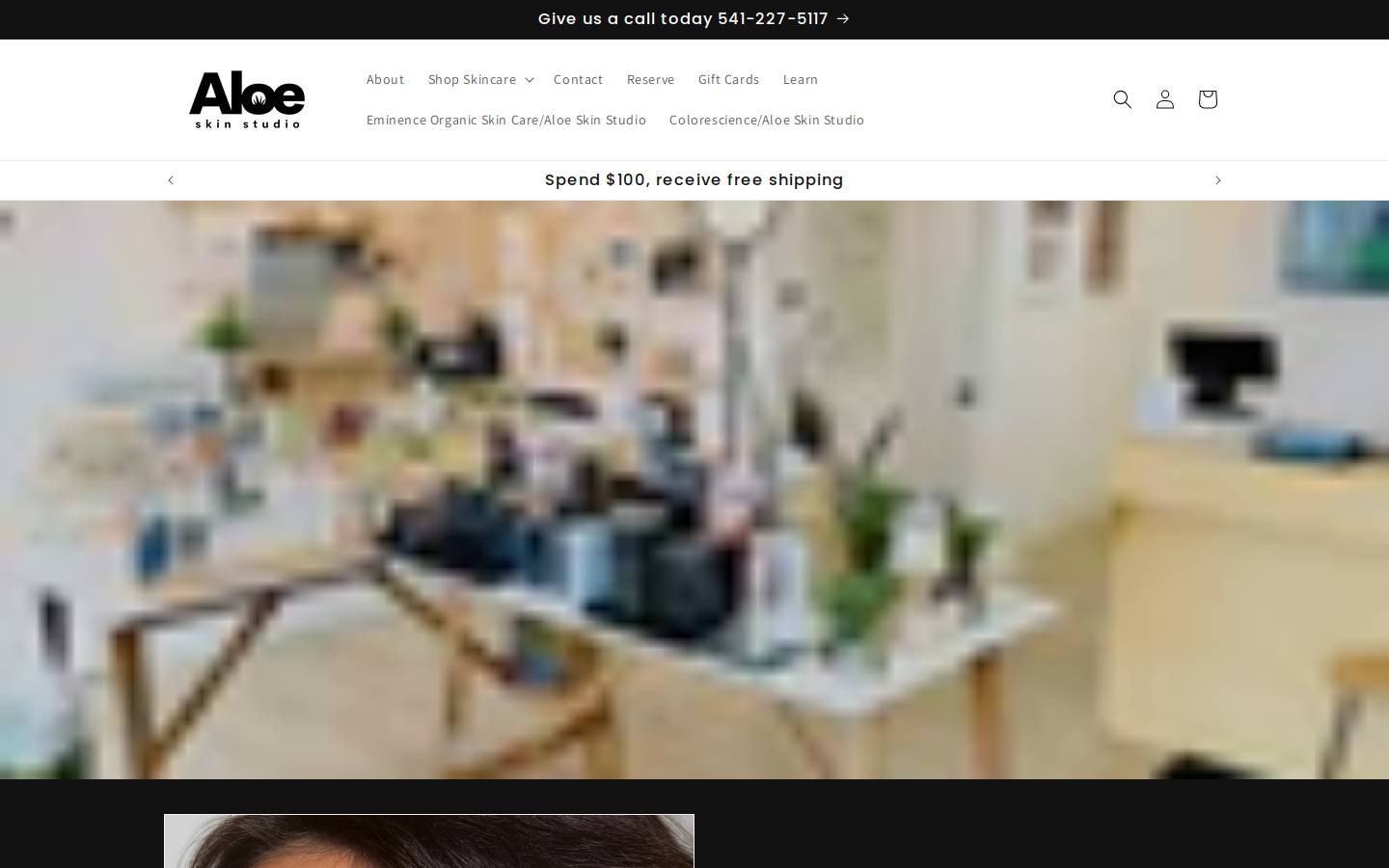 aloeskinstudio.com homepage screenshot