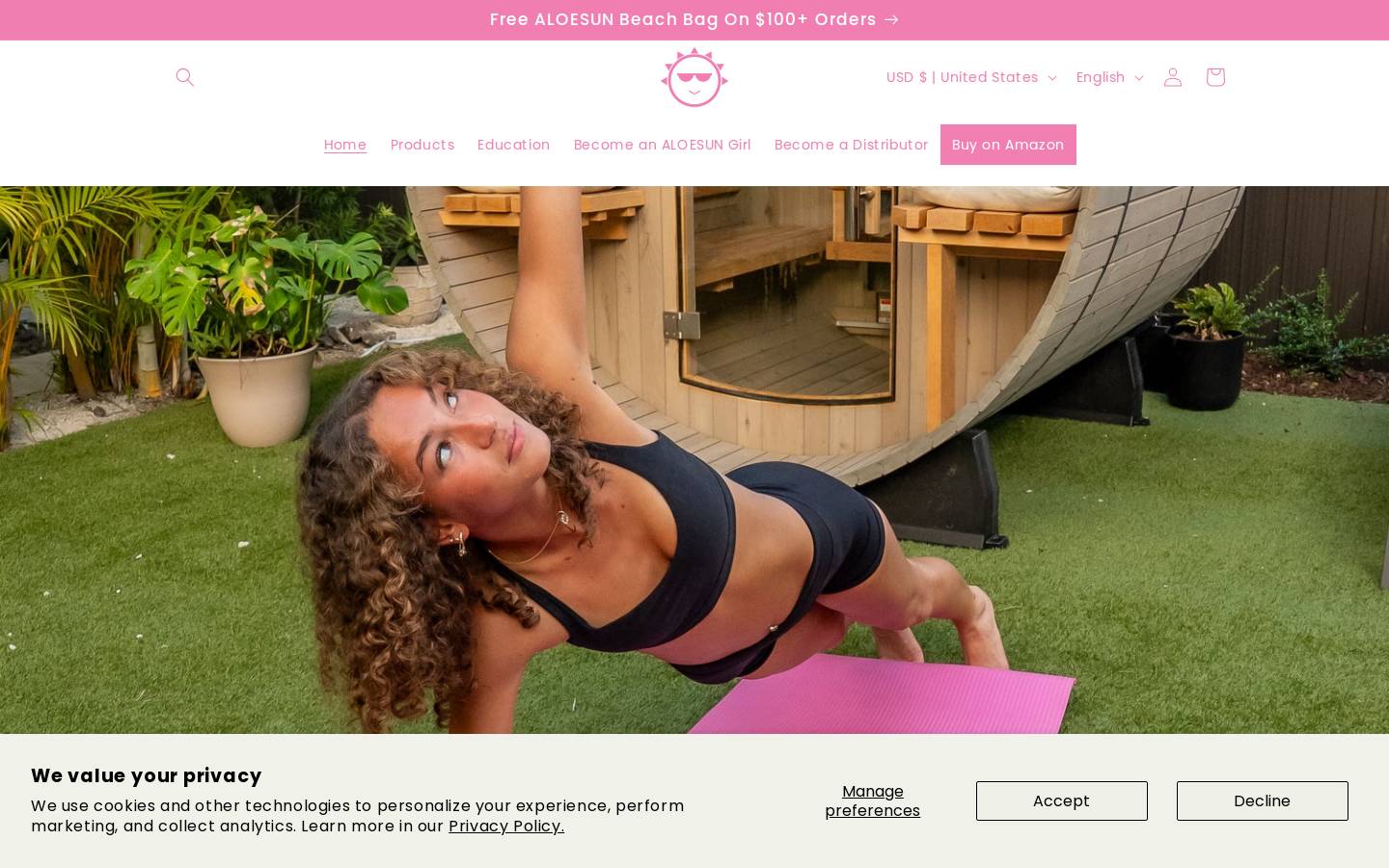 aloesun.com homepage screenshot