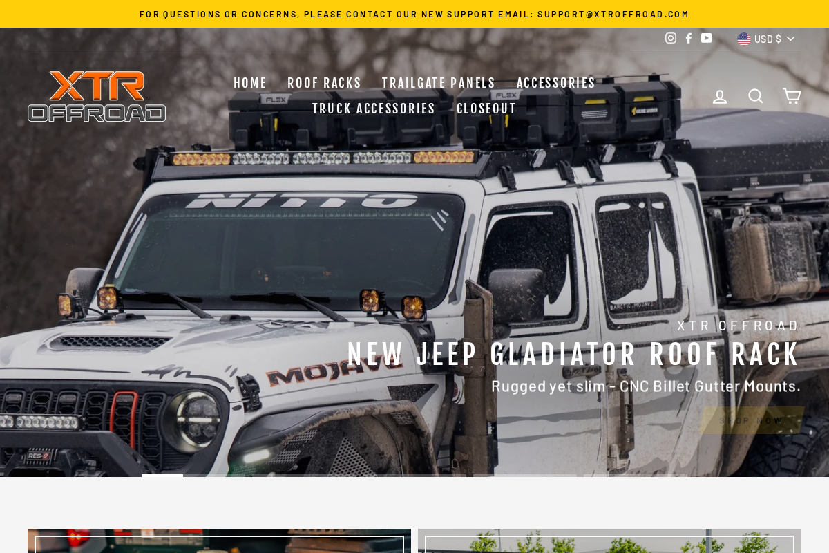 XTR Offroad Products homepage screenshot