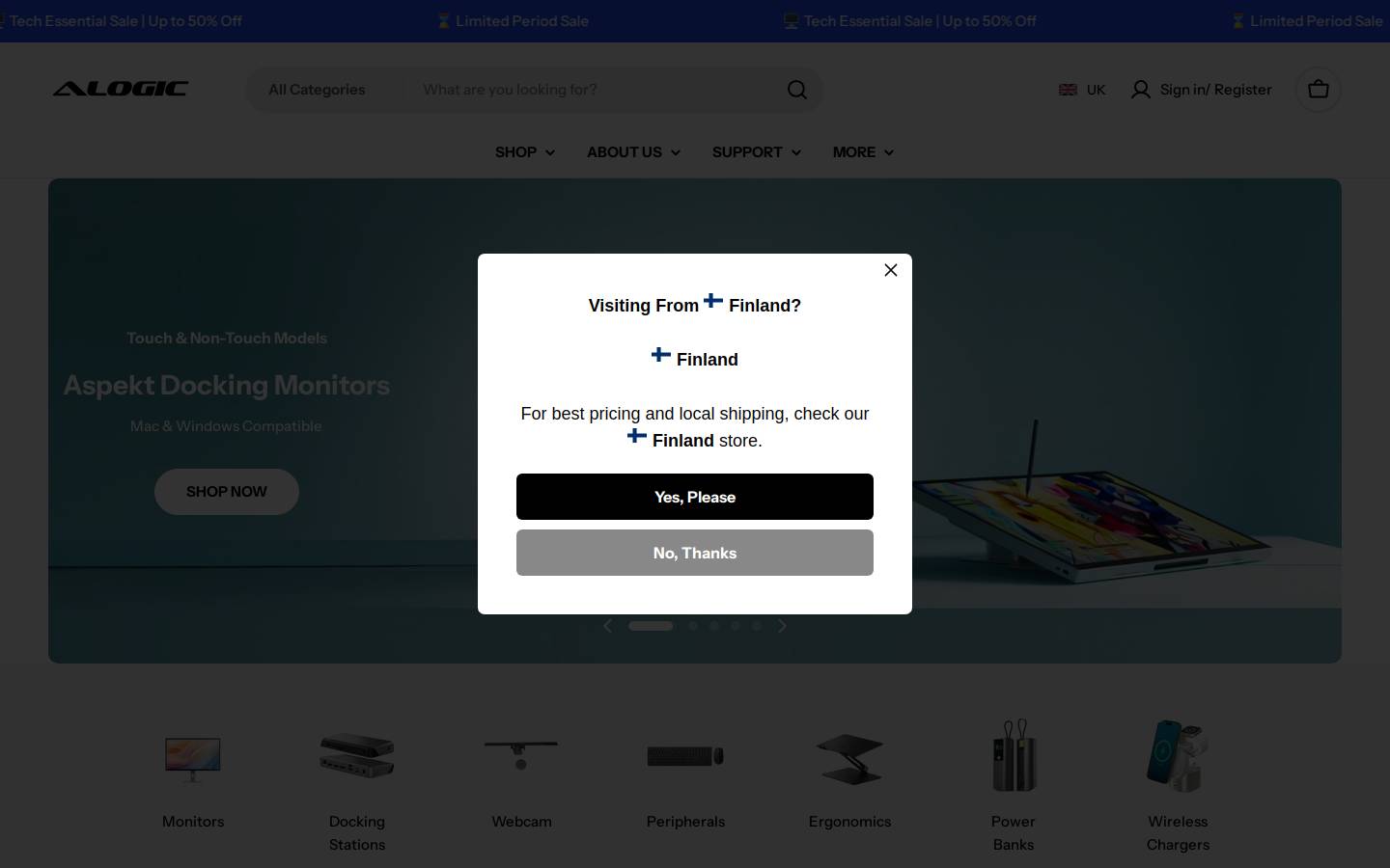 Alogic homepage screenshot