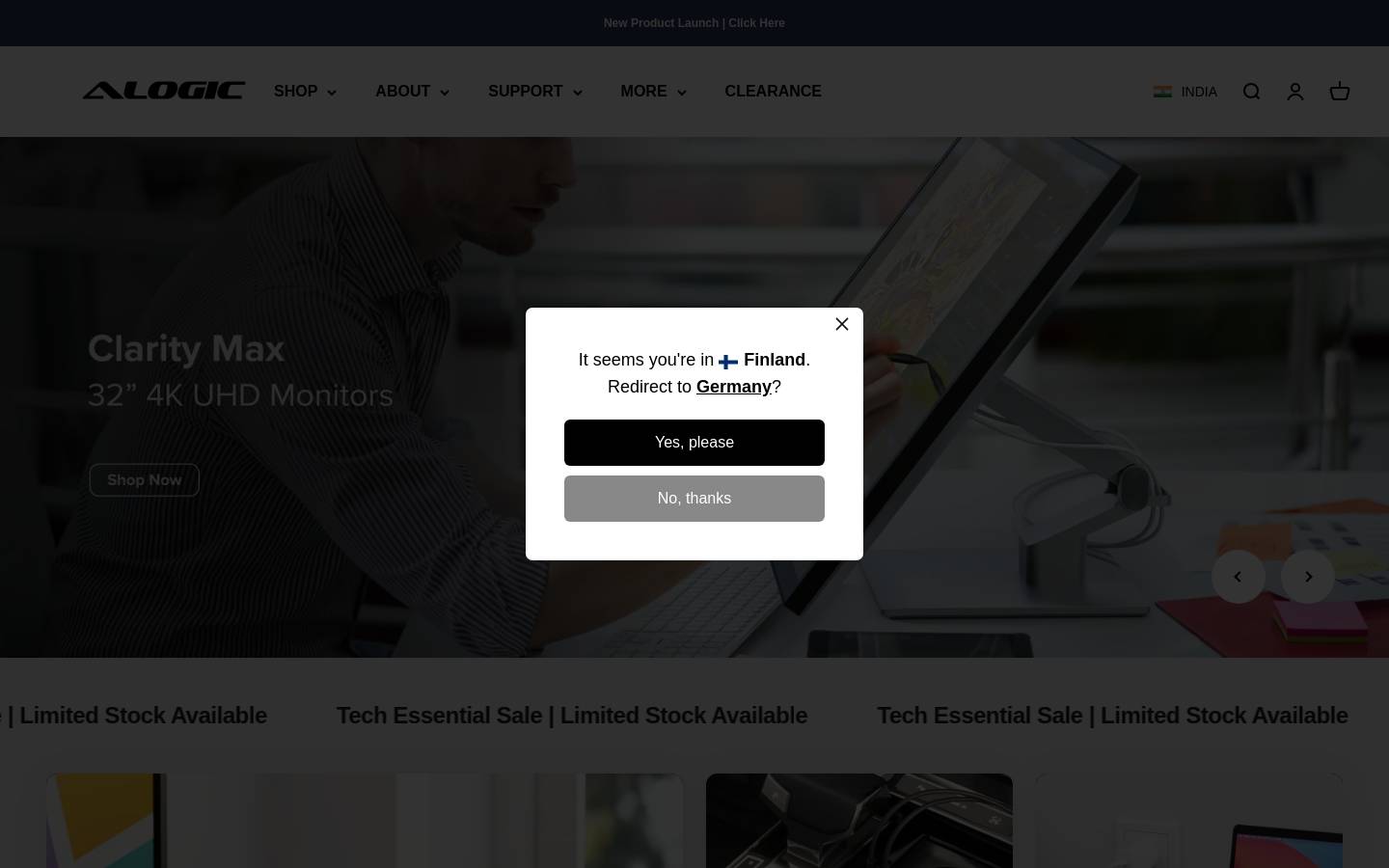 Alogic homepage screenshot