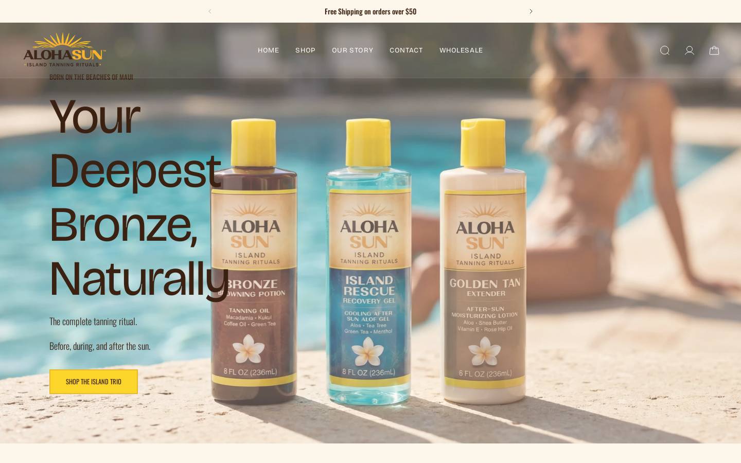 Aloha Sun homepage screenshot