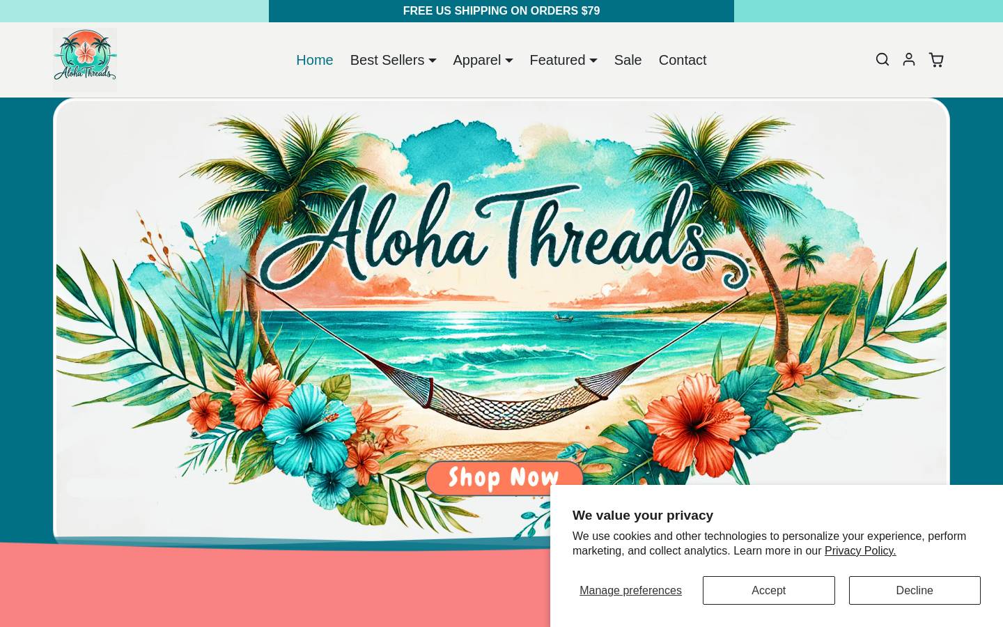 aloha-threads.com homepage screenshot