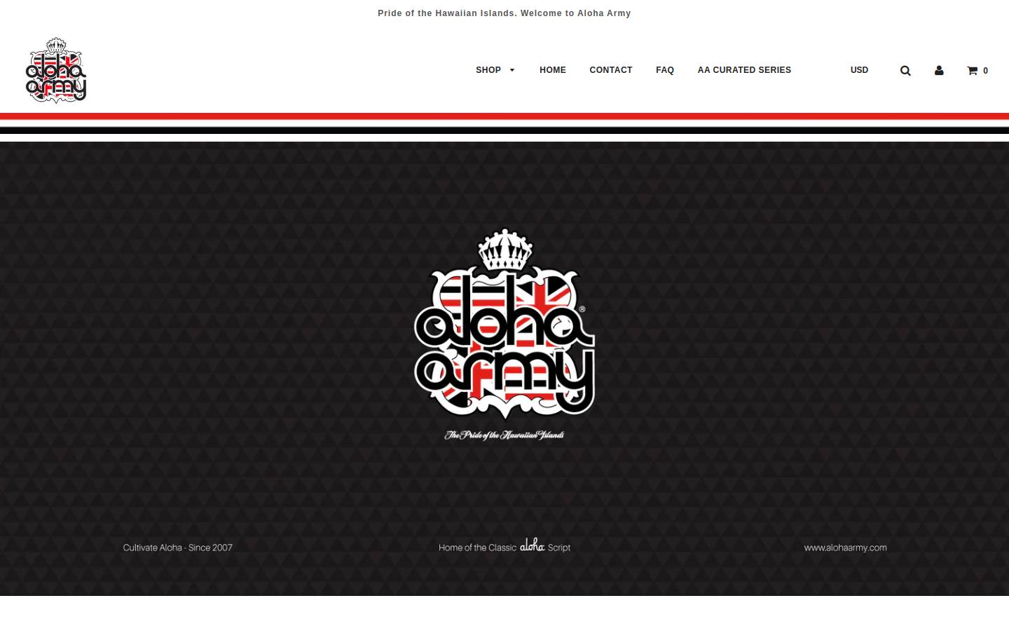 alohaarmy.com homepage screenshot