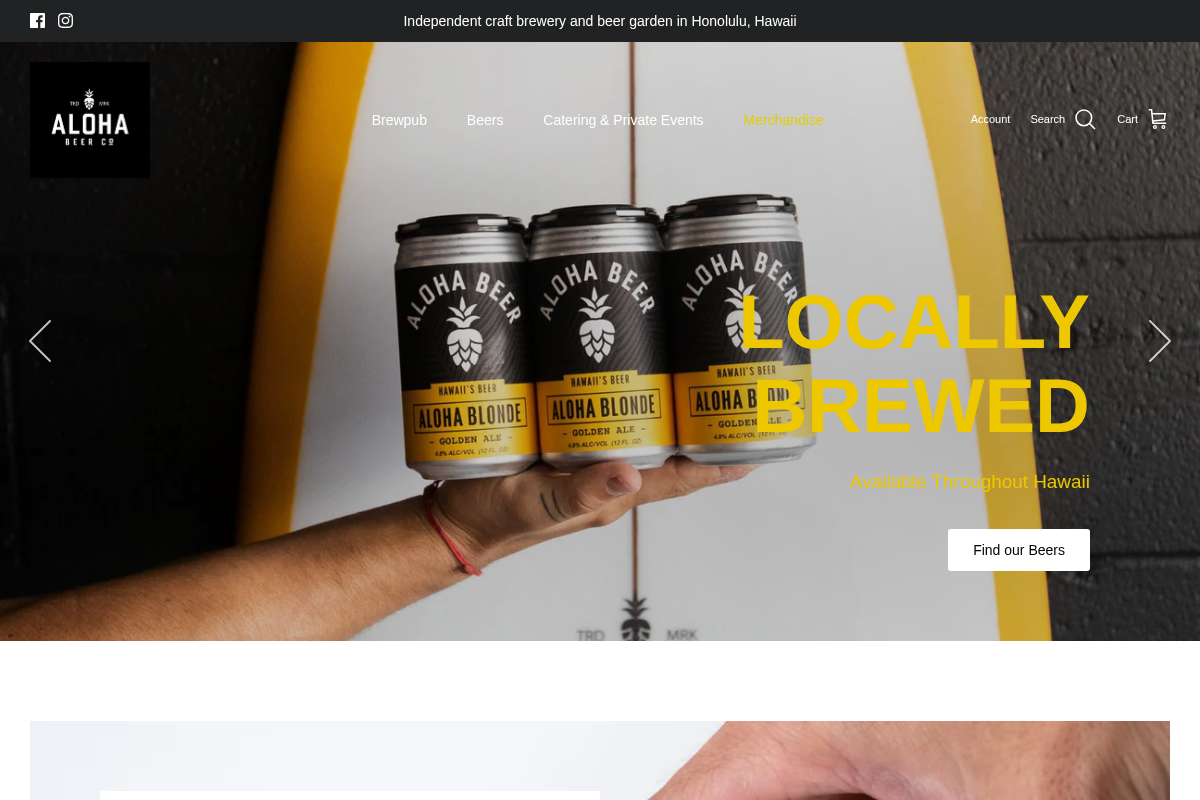 Aloha Beer homepage screenshot