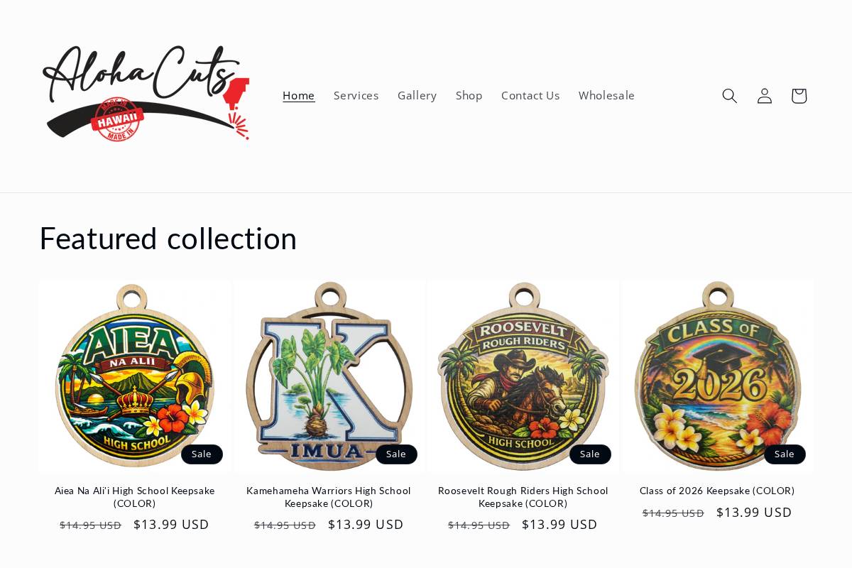 alohacuts.com homepage screenshot