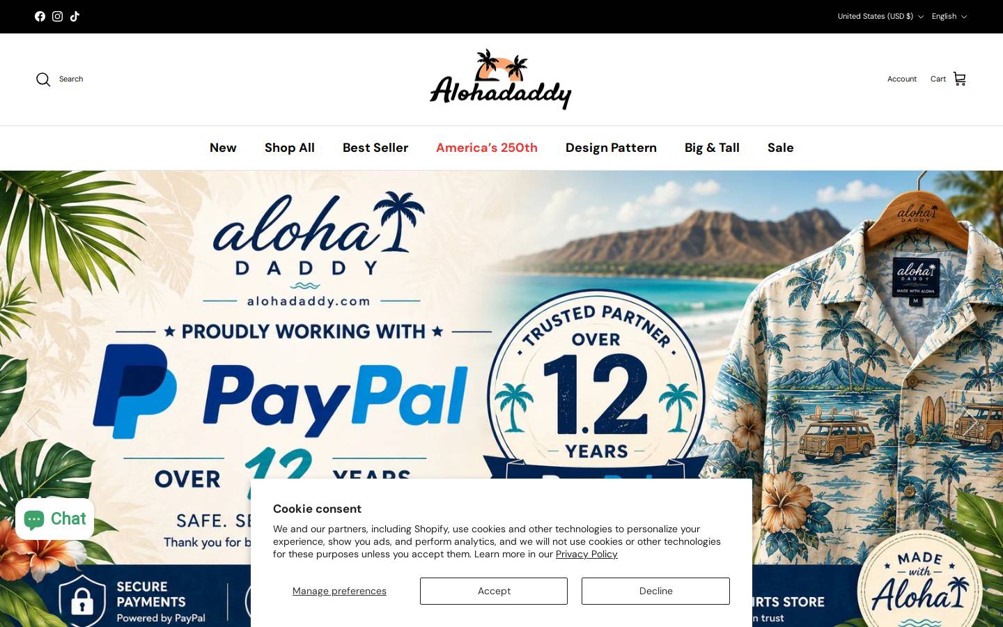 Alohadaddy homepage screenshot