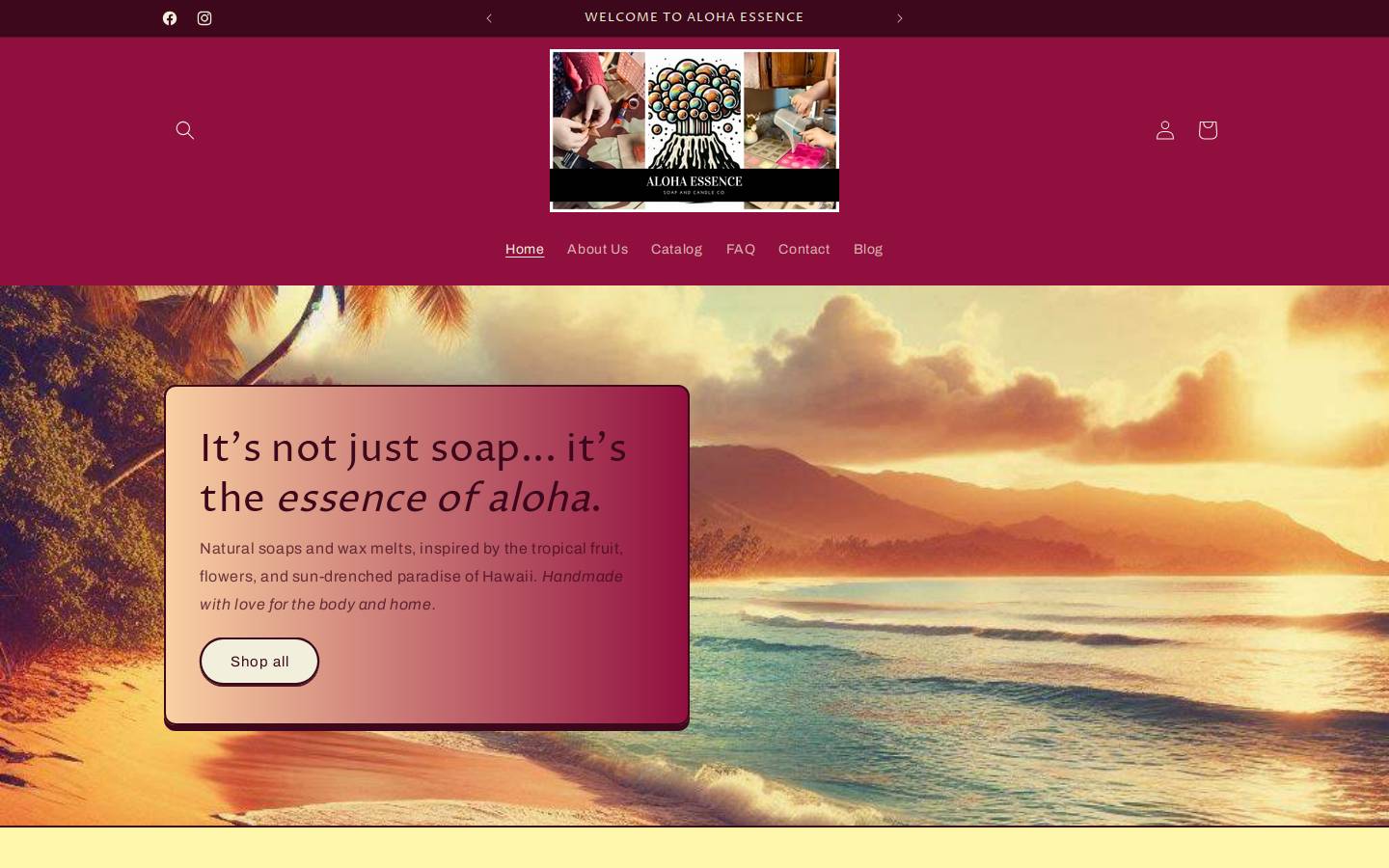 alohaessence.com homepage screenshot
