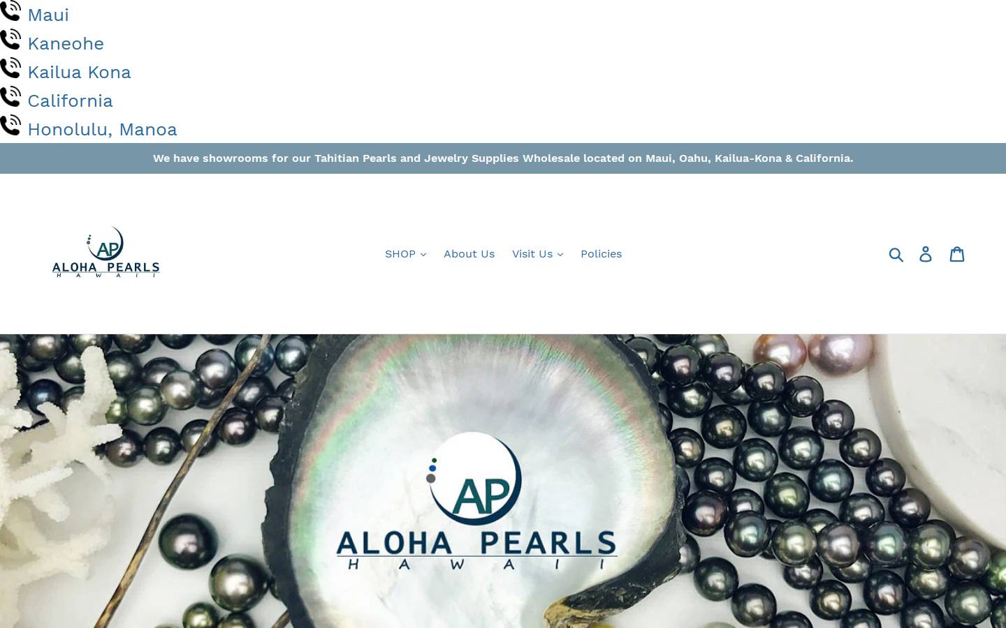 alohapearls.com homepage screenshot