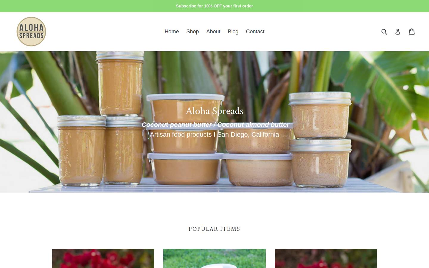 alohaspreads.com homepage screenshot