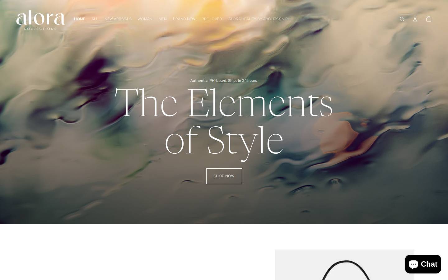 aloracollections.com homepage screenshot