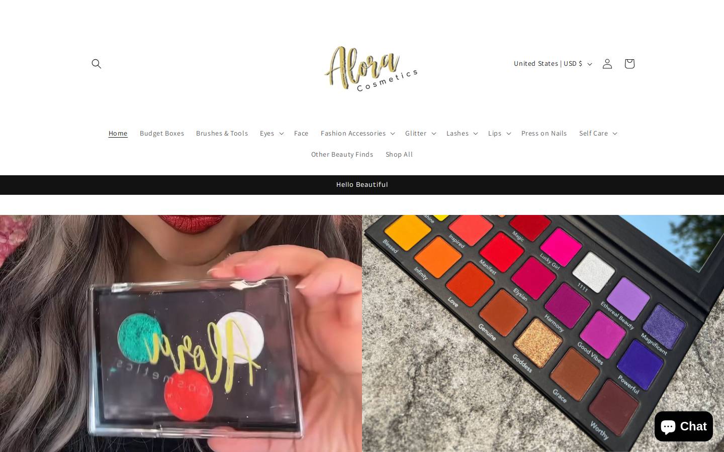 aloracosmetics.com homepage screenshot