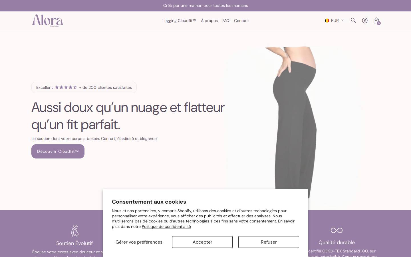 alorathelabel.be homepage screenshot