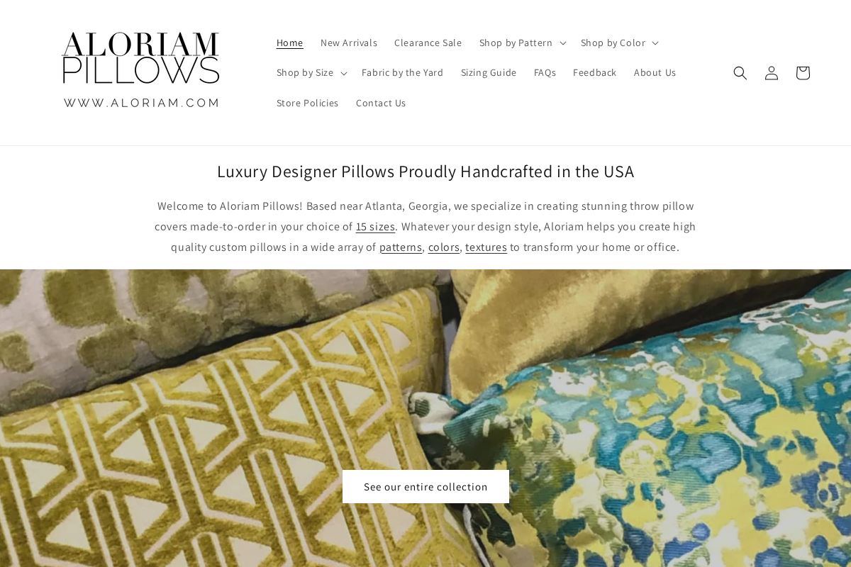 Aloriam homepage screenshot